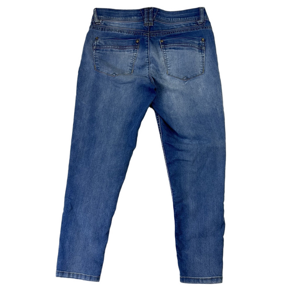 Democracy Jeans Skinny Blue Womens Denim Mid Wash "Ab"solution Elastic Waist 8 - Picture 2 of 9